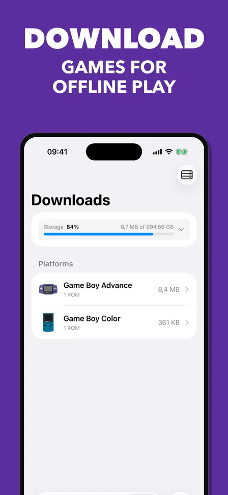 Downloaded games ready for offline play
