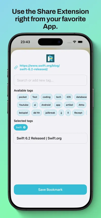 readeck iOS more options and settings view